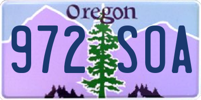 OR license plate 972SOA