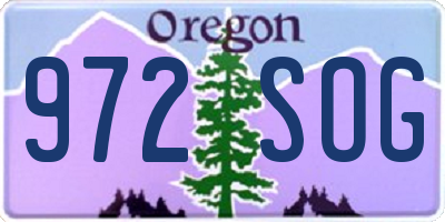 OR license plate 972SOG