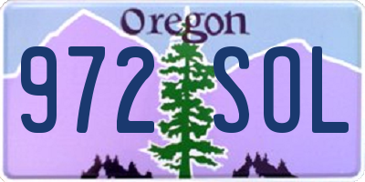 OR license plate 972SOL