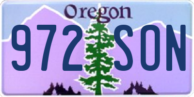 OR license plate 972SON