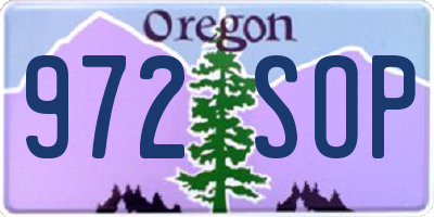 OR license plate 972SOP