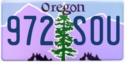 OR license plate 972SOU