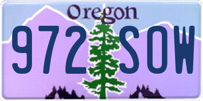 OR license plate 972SOW
