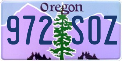 OR license plate 972SOZ