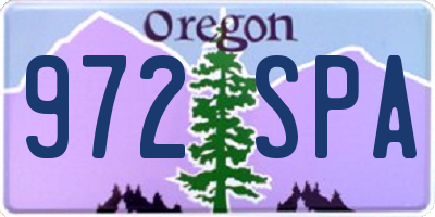 OR license plate 972SPA