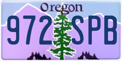 OR license plate 972SPB