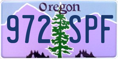 OR license plate 972SPF