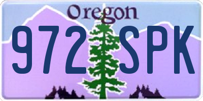 OR license plate 972SPK