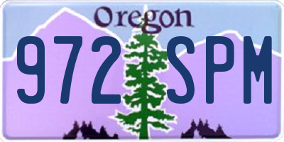 OR license plate 972SPM