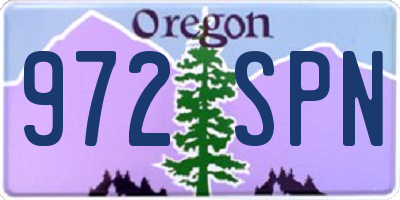 OR license plate 972SPN