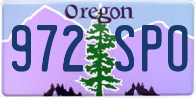 OR license plate 972SPO