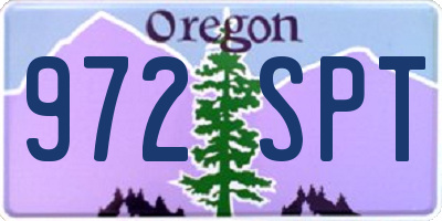 OR license plate 972SPT