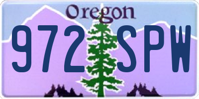 OR license plate 972SPW