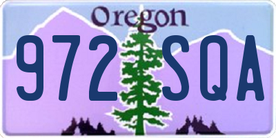 OR license plate 972SQA