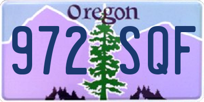 OR license plate 972SQF
