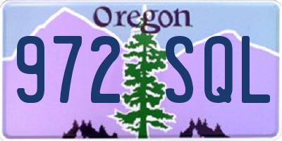 OR license plate 972SQL
