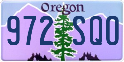 OR license plate 972SQO