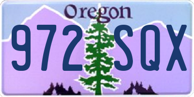 OR license plate 972SQX