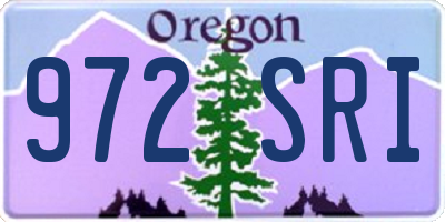 OR license plate 972SRI