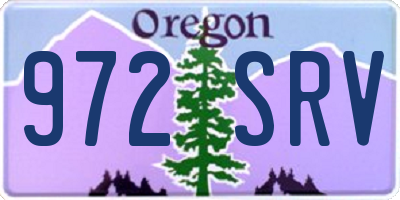 OR license plate 972SRV