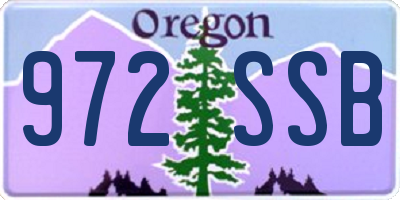 OR license plate 972SSB