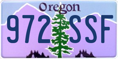 OR license plate 972SSF