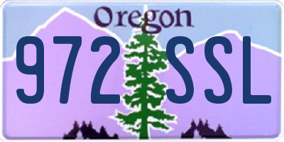 OR license plate 972SSL