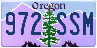 OR license plate 972SSM