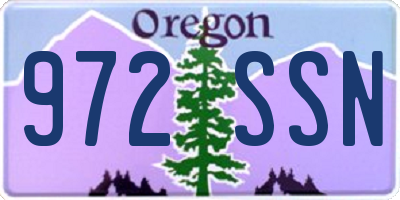 OR license plate 972SSN
