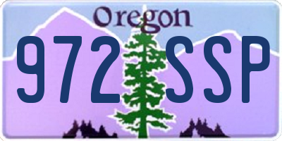 OR license plate 972SSP