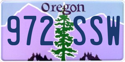 OR license plate 972SSW