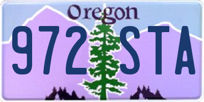 OR license plate 972STA