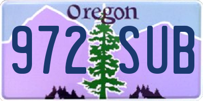 OR license plate 972SUB