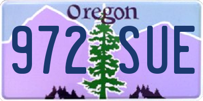 OR license plate 972SUE