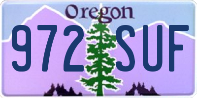 OR license plate 972SUF