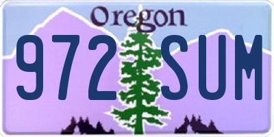 OR license plate 972SUM