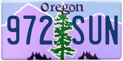 OR license plate 972SUN