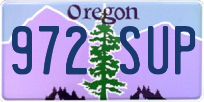 OR license plate 972SUP