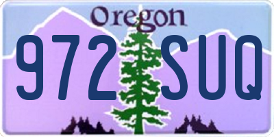 OR license plate 972SUQ