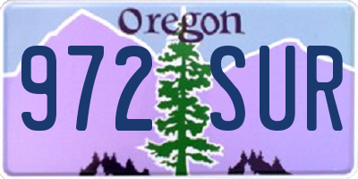 OR license plate 972SUR