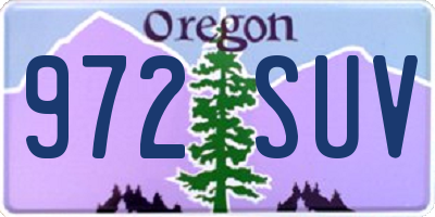 OR license plate 972SUV