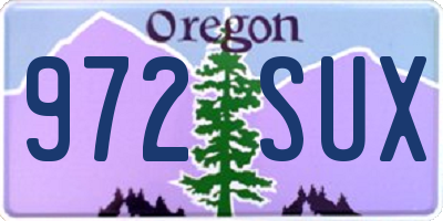 OR license plate 972SUX