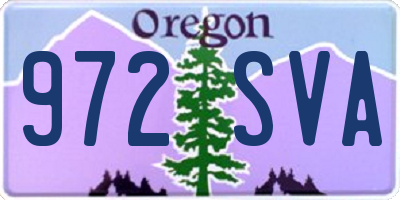 OR license plate 972SVA