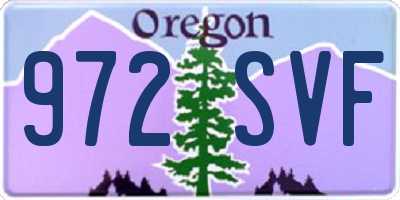 OR license plate 972SVF