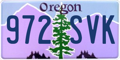 OR license plate 972SVK