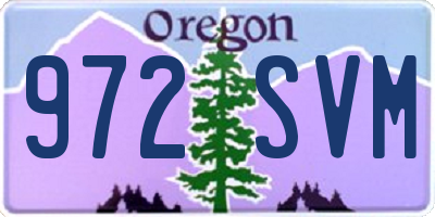 OR license plate 972SVM
