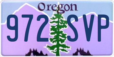 OR license plate 972SVP