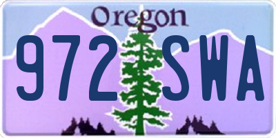 OR license plate 972SWA