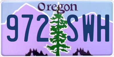 OR license plate 972SWH