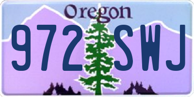 OR license plate 972SWJ